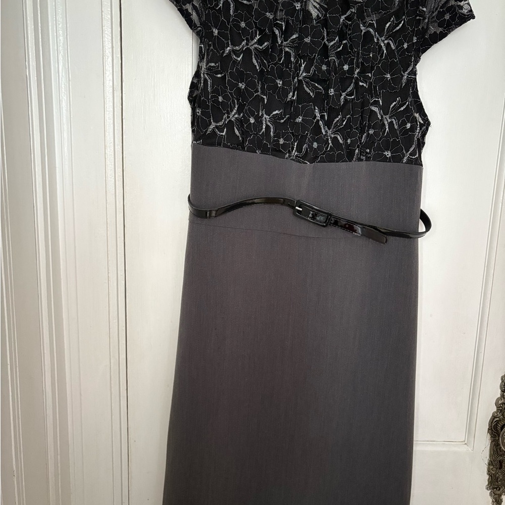 Tiana B. Black and Gray Midi Dress